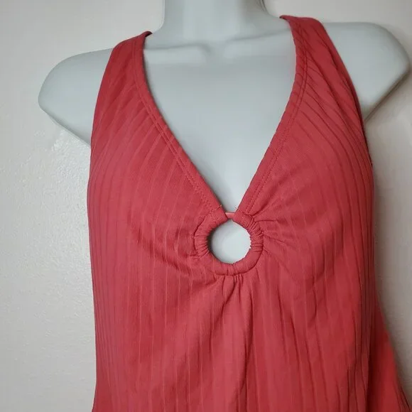 Women's Wide Ribbed Center Ring Medium Coverage One Piece Swimsuit  Kona Sol L - Picture 4 of 11